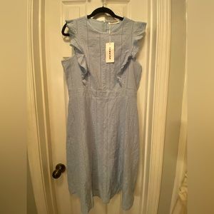 Amazon Ecowish Ruffle Cap Sleeves Summer A-Line Midi Dress